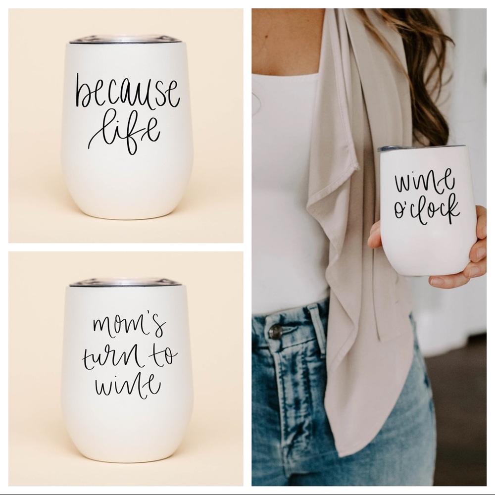 Wine Glasses 3pm, Funny Wine Tumblers for Moms